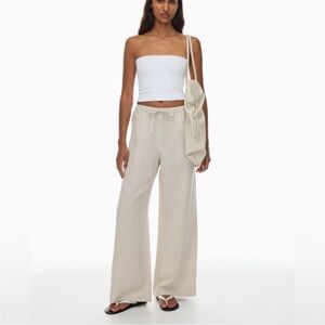 🌾 NWT Wilfred Lodge Linen Pant in Natural Ecru High Rise Relaxed Fit 🌾